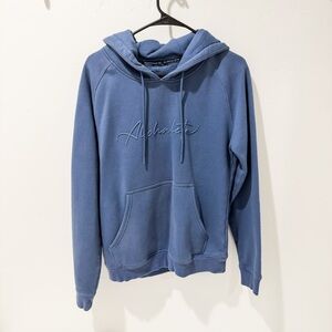 Alphalete Embroidered Crewneck Hoodie in Dusty Blue